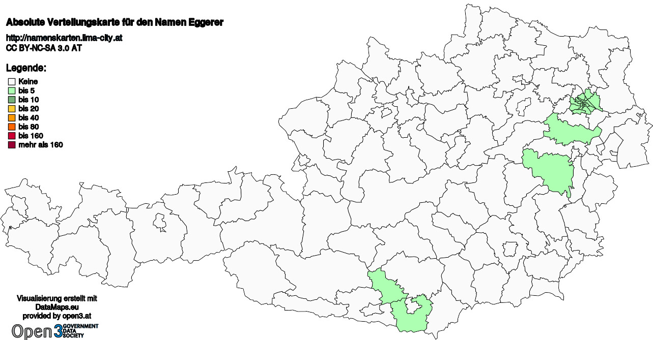 Absolute Verteilungskarten Nachnamen Eggerer