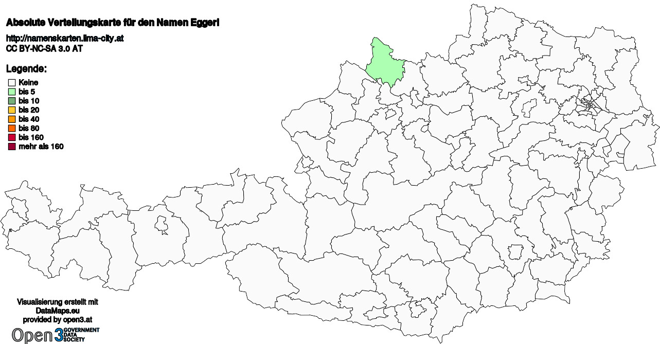 Absolute Verteilungskarten Nachnamen Eggerl