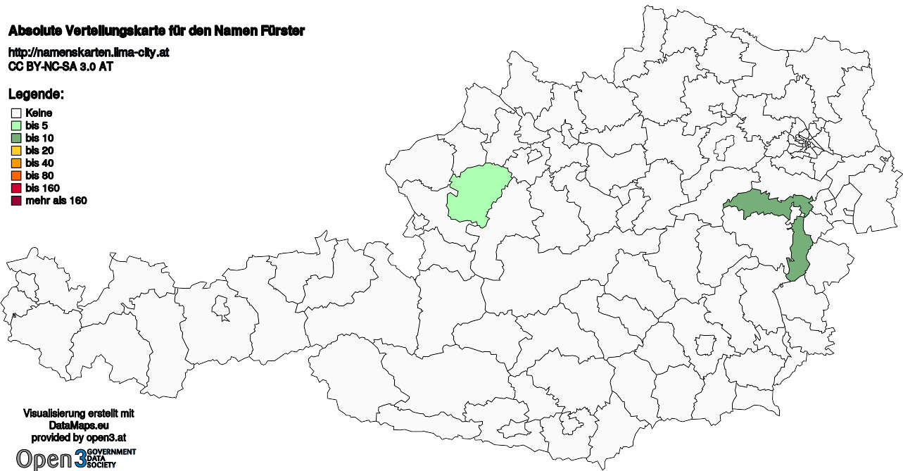 Absolute Verteilungskarten Nachnamen Fürster