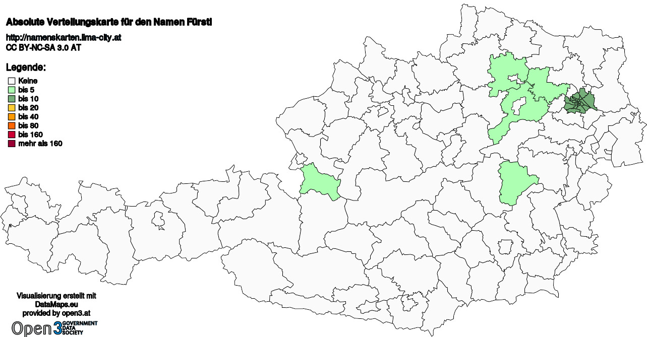 Absolute Verteilungskarten Nachnamen Fürstl