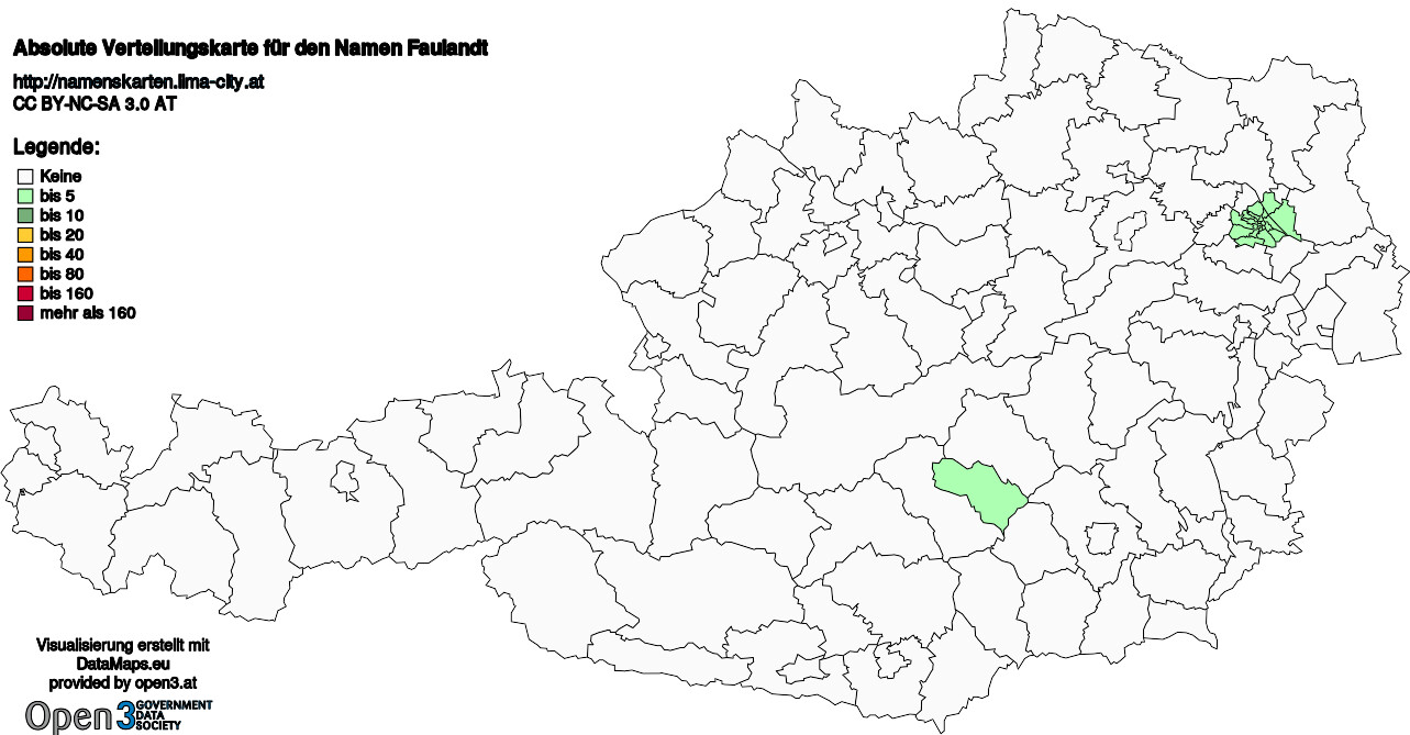 Absolute Verteilungskarten Nachnamen Faulandt