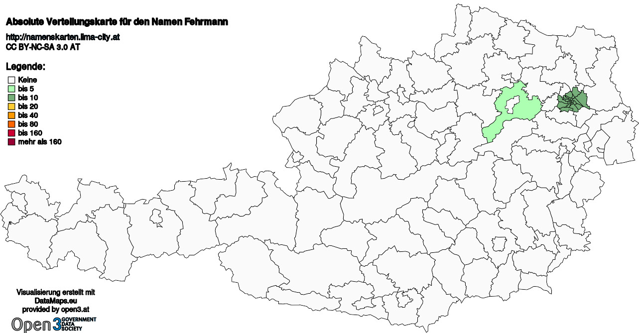 Absolute Verteilungskarten Nachnamen Fehrmann