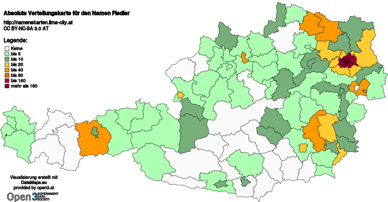 Absolute Verteilungskarten Nachnamen Fiedler