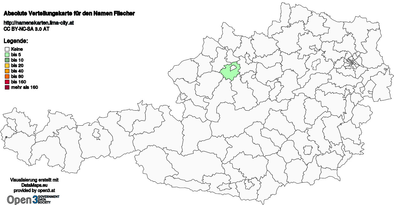 Absolute Verteilungskarten Nachnamen Fiischer