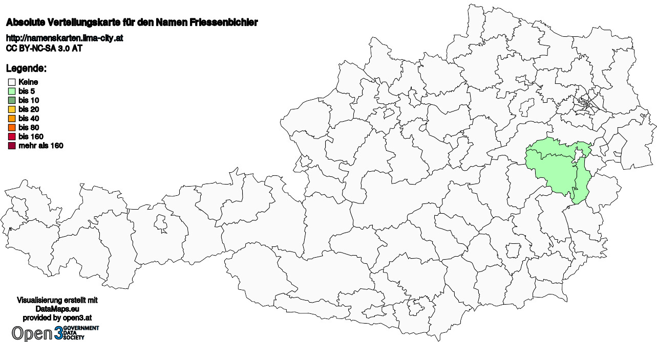 Absolute Verteilungskarten Nachnamen Friessenbichler