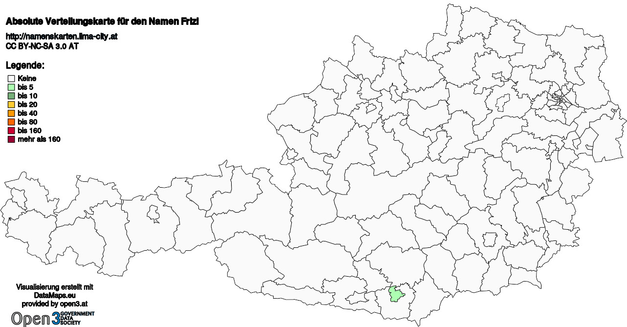 Absolute Verteilungskarten Nachnamen Frizl