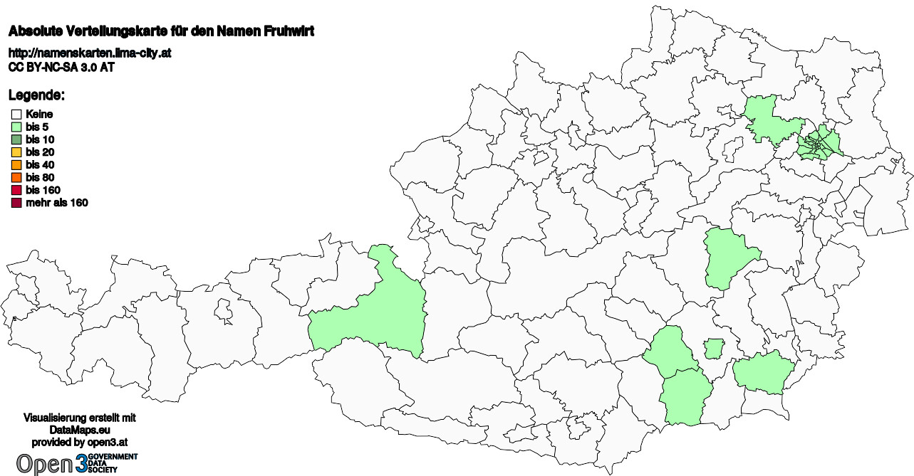 Absolute Verteilungskarten Nachnamen Fruhwirt