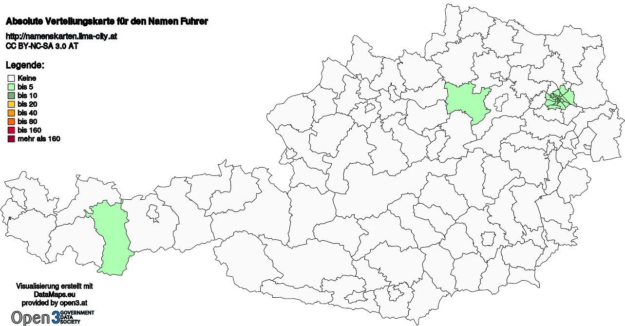 Absolute Verteilungskarten Nachnamen Fuhrer