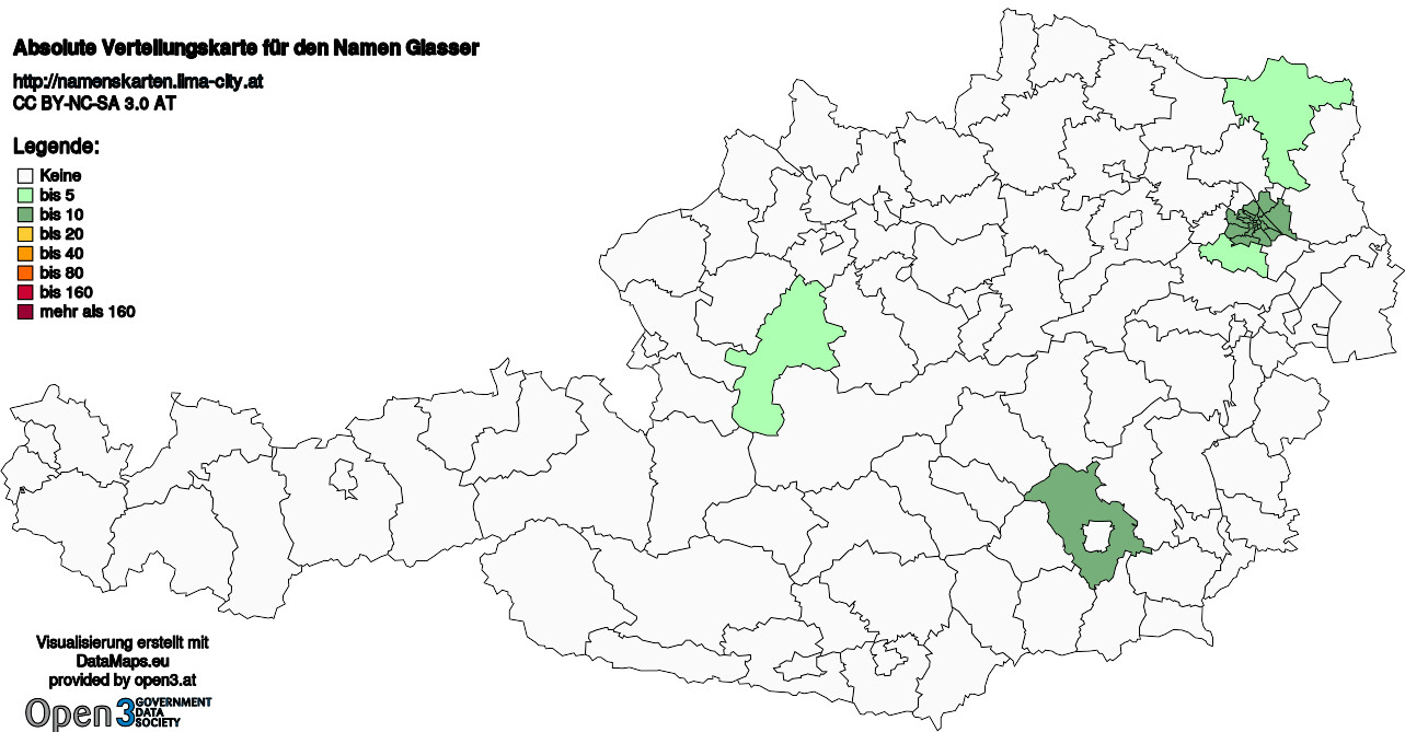 Absolute Verteilungskarten Nachnamen Glasser