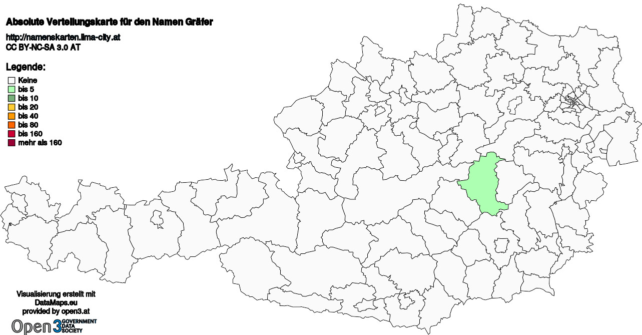 Absolute Verteilungskarten Nachnamen Gräfer