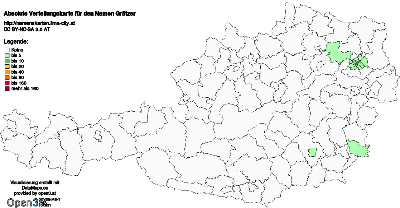 Absolute Verteilungskarten Nachnamen Grätzer