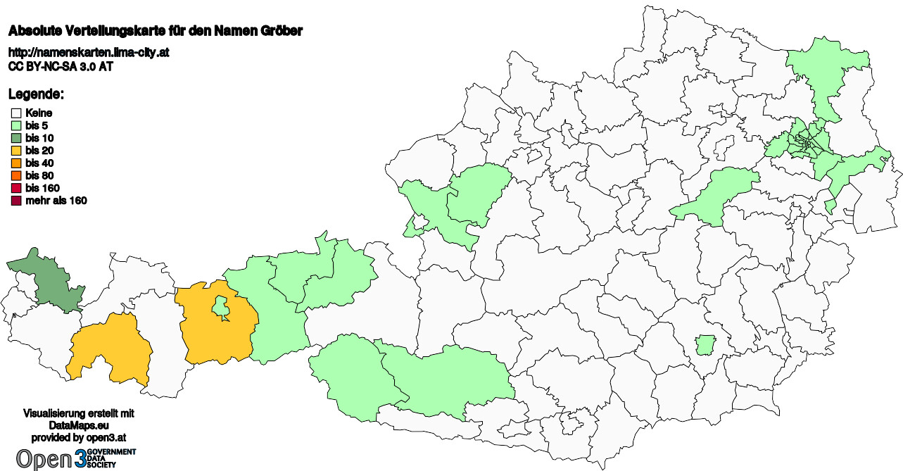 Absolute Verteilungskarten Nachnamen Gröber