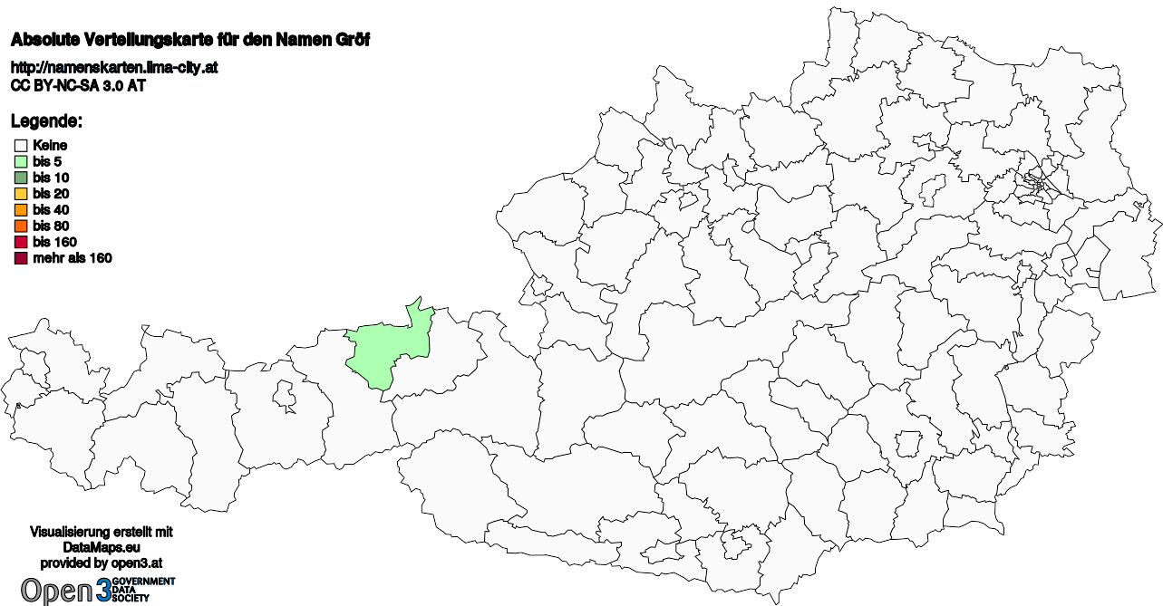 Absolute Verteilungskarten Nachnamen Gröf