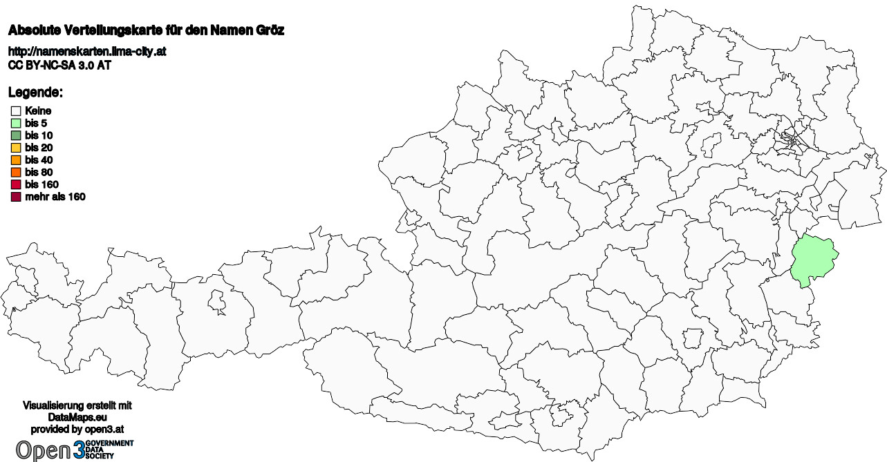 Absolute Verteilungskarten Nachnamen Gröz
