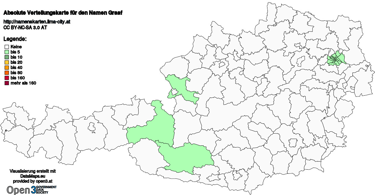 Absolute Verteilungskarten Nachnamen Graaf