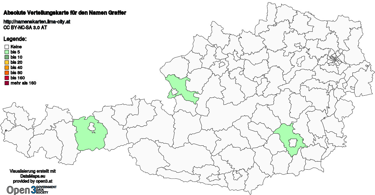 Absolute Verteilungskarten Nachnamen Graffer