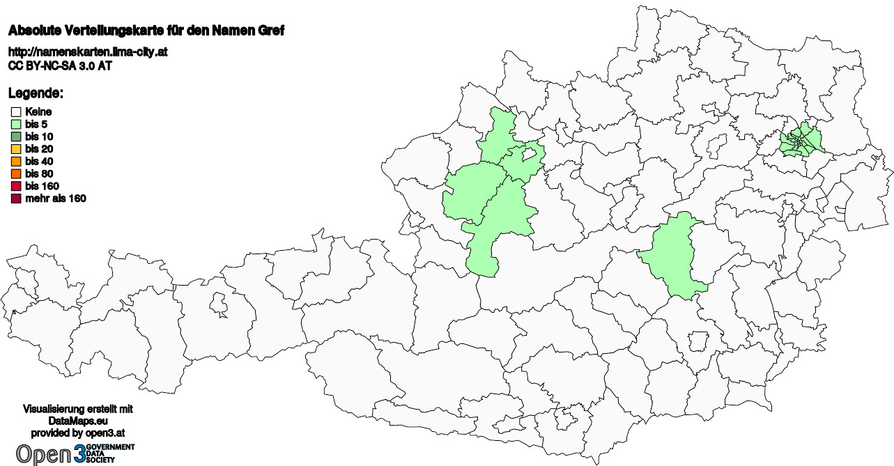 Absolute Verteilungskarten Nachnamen Gref