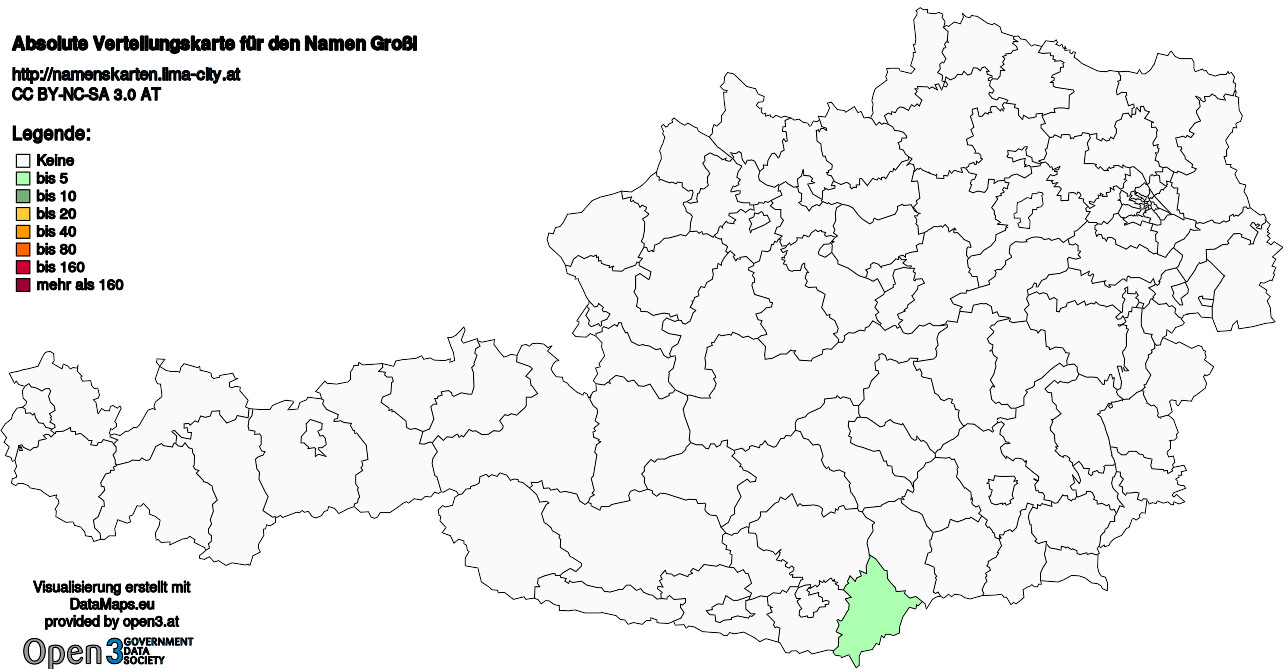 Absolute Verteilungskarten Nachnamen Großl