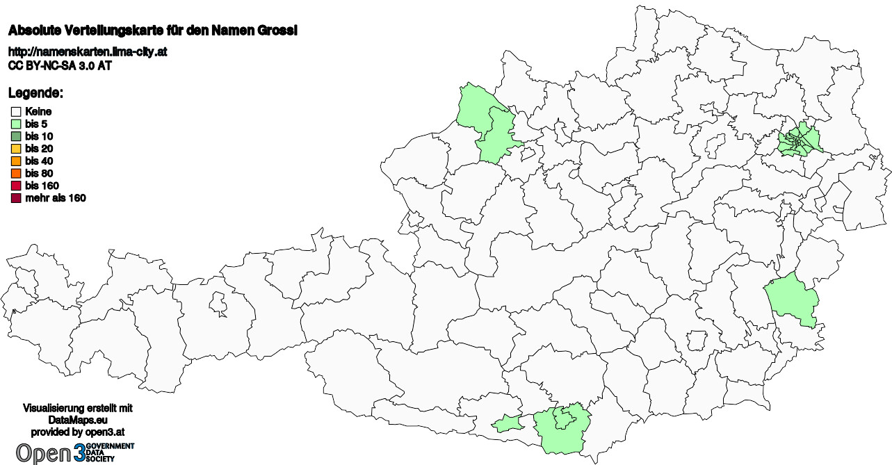 Absolute Verteilungskarten Nachnamen Grossl