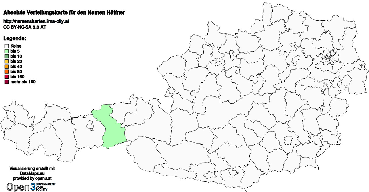 Absolute Verteilungskarten Nachnamen Häffner