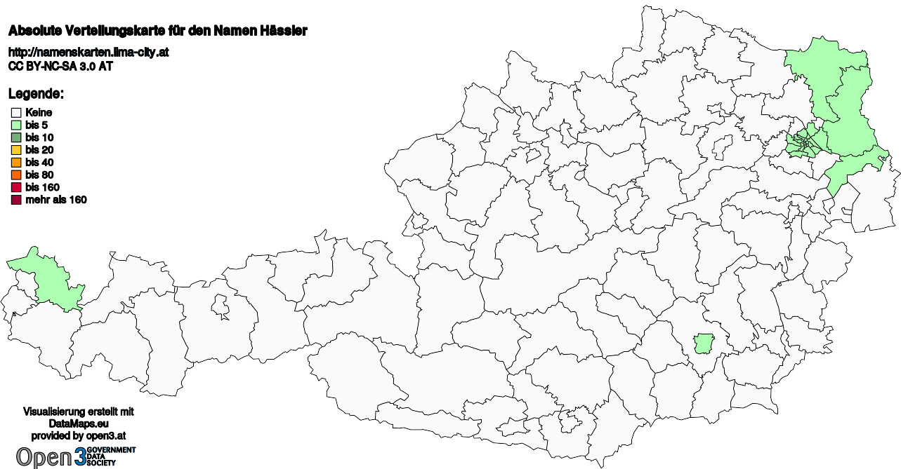 Absolute Verteilungskarten Nachnamen Hässler