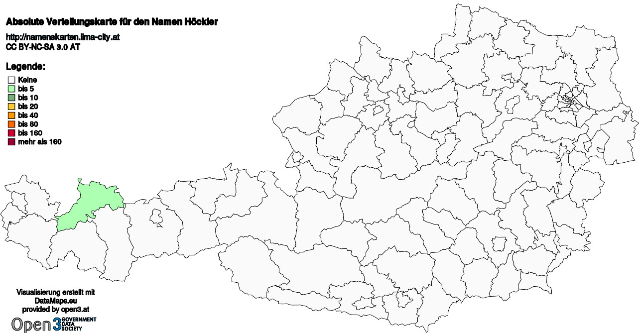 Absolute Verteilungskarten Nachnamen Höckler