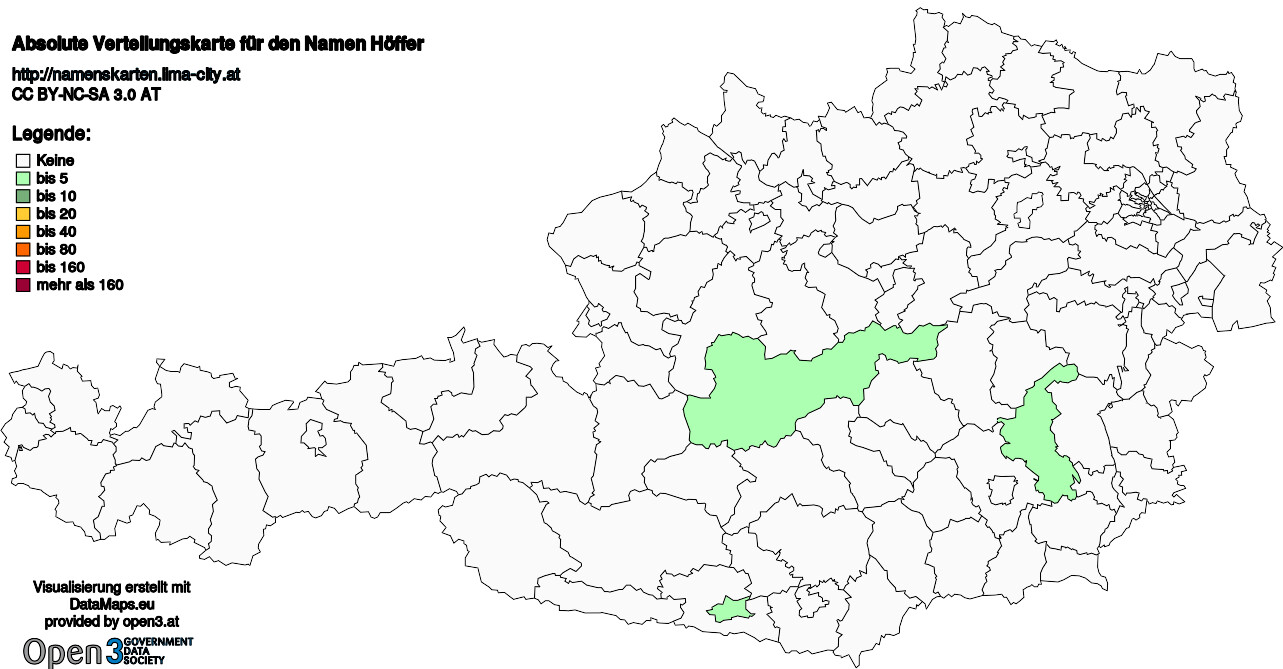 Absolute Verteilungskarten Nachnamen Höffer