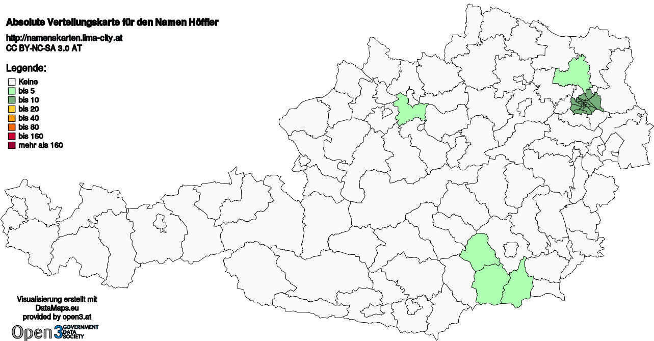 Absolute Verteilungskarten Nachnamen Höffler