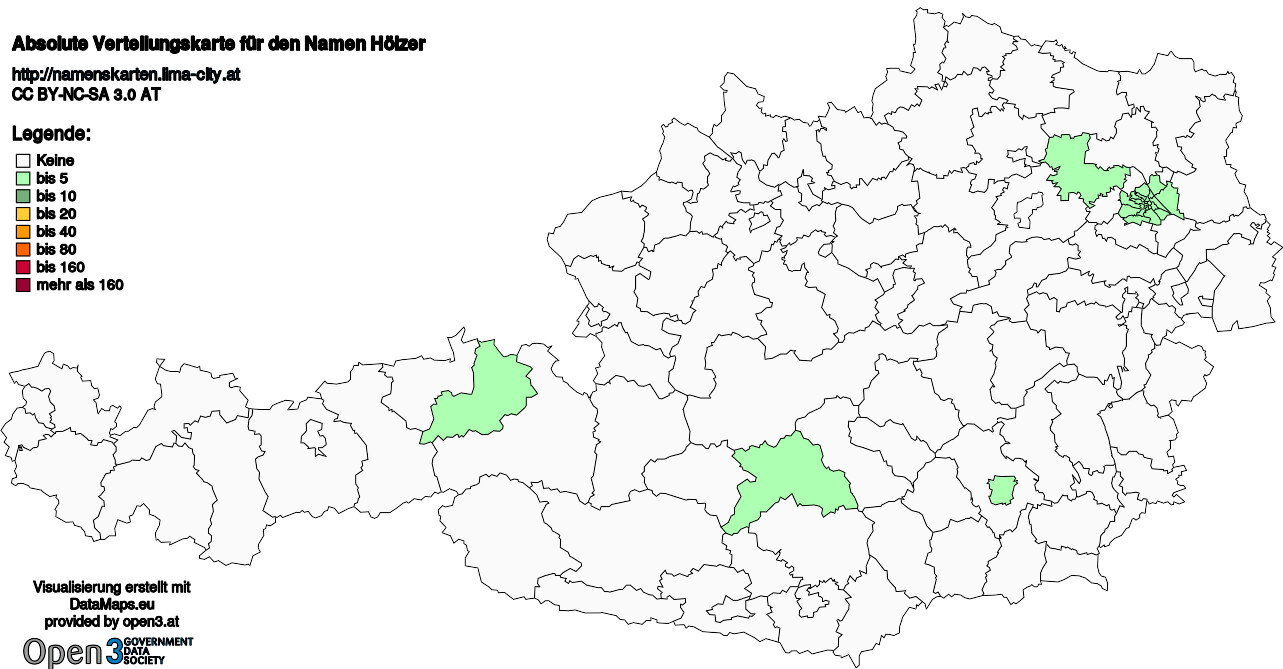 Absolute Verteilungskarten Nachnamen Hölzer
