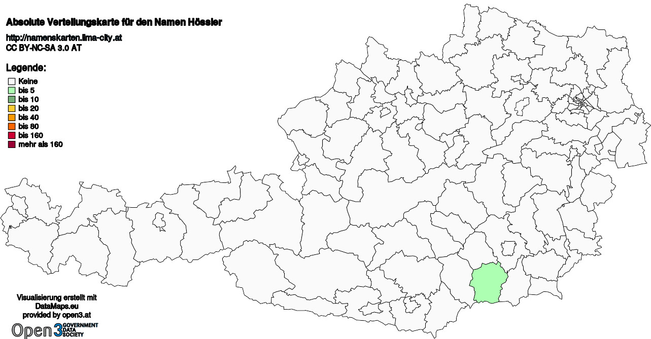 Absolute Verteilungskarten Nachnamen Hössler