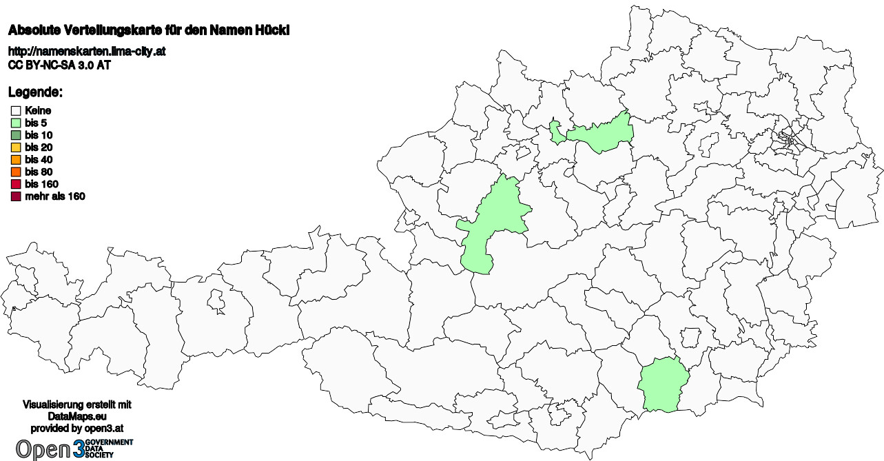 Absolute Verteilungskarten Nachnamen Hückl