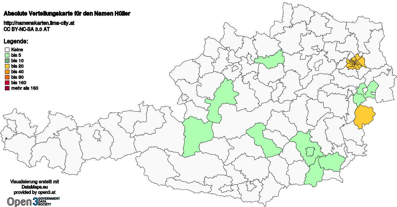 Absolute Verteilungskarten Nachnamen Hüller