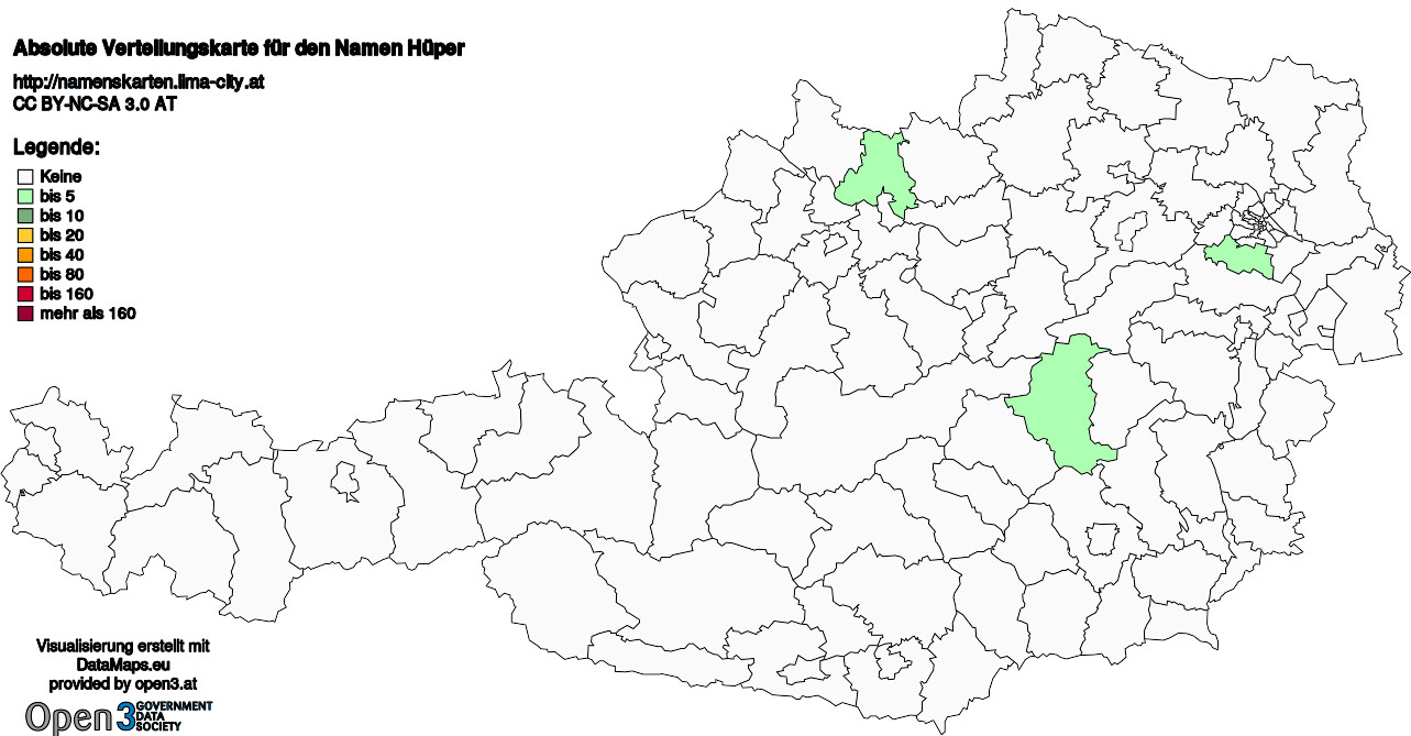 Absolute Verteilungskarten Nachnamen Hüper