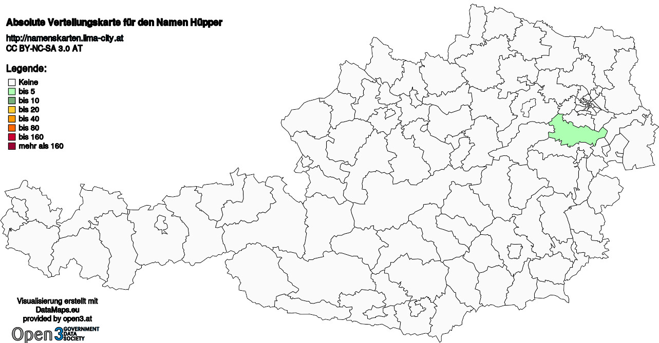 Absolute Verteilungskarten Nachnamen Hüpper