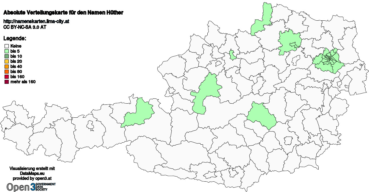 Absolute Verteilungskarten Nachnamen Hüther