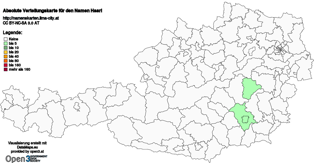 Absolute Verteilungskarten Nachnamen Haarl