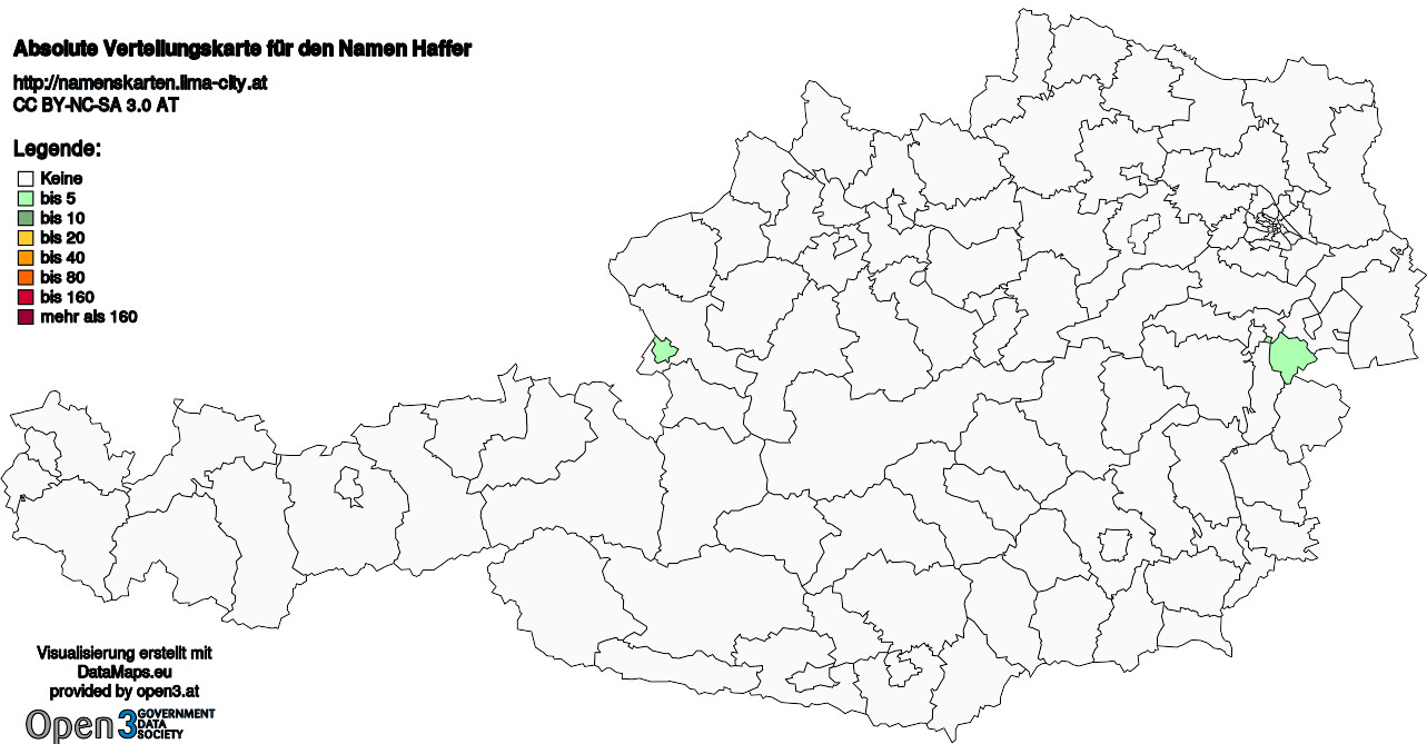 Absolute Verteilungskarten Nachnamen Haffer