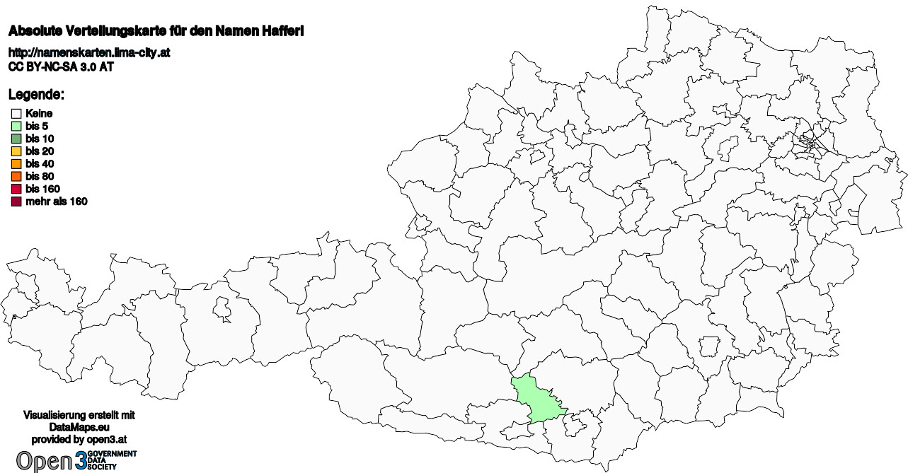 Absolute Verteilungskarten Nachnamen Hafferl