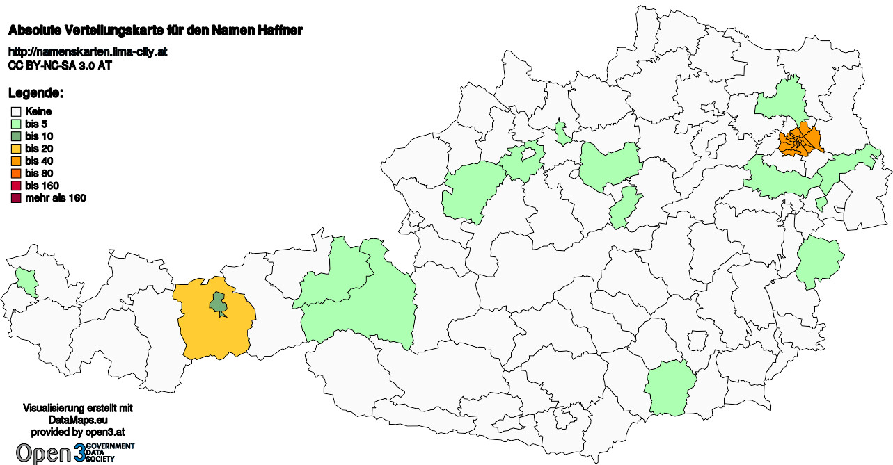 Absolute Verteilungskarten Nachnamen Haffner