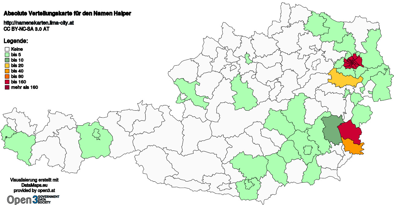 Absolute Verteilungskarten Nachnamen Halper