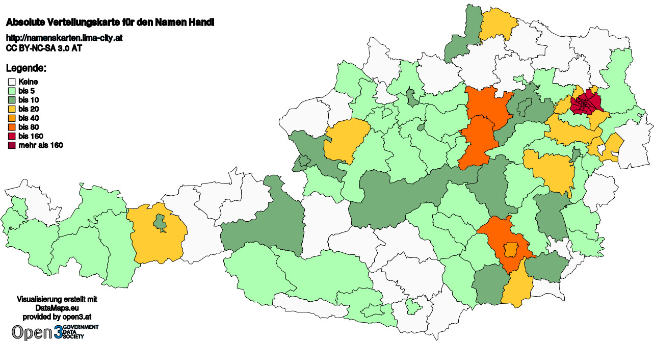 Absolute Verteilungskarten Nachnamen Handl
