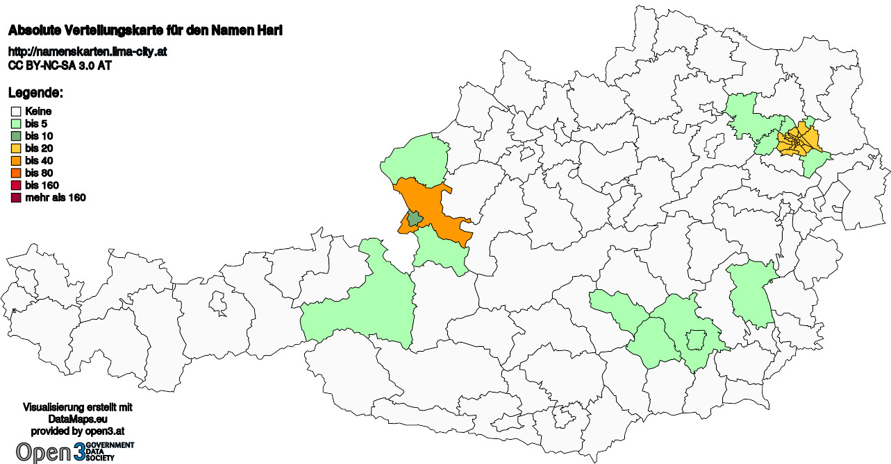 Absolute Verteilungskarten Nachnamen Harl