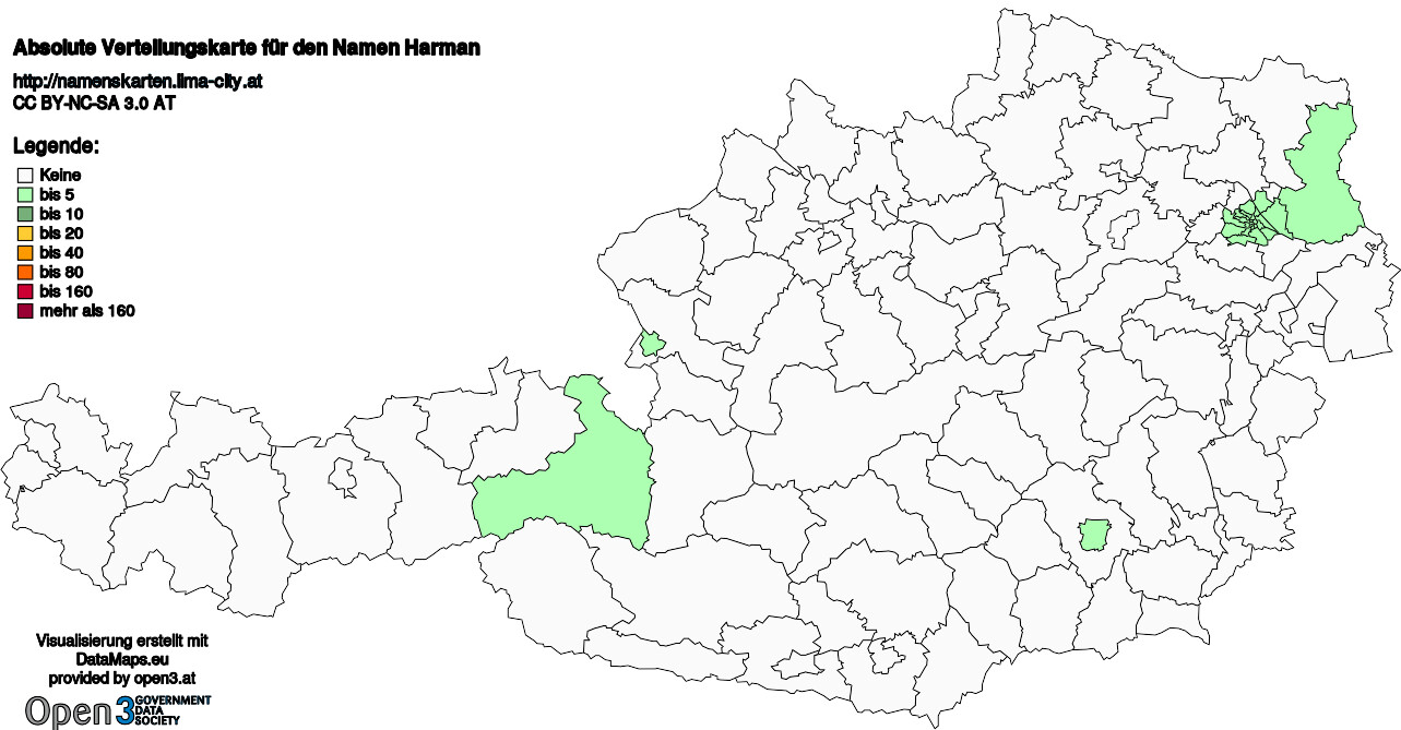 Absolute Verteilungskarten Nachnamen Harman
