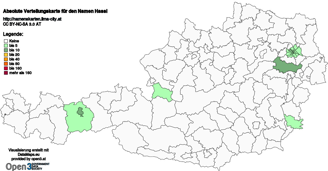 Absolute Verteilungskarten Nachnamen Hassl