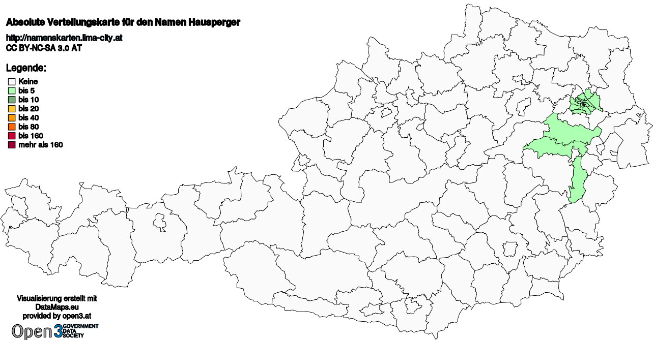 Absolute Verteilungskarten Nachnamen Hausperger