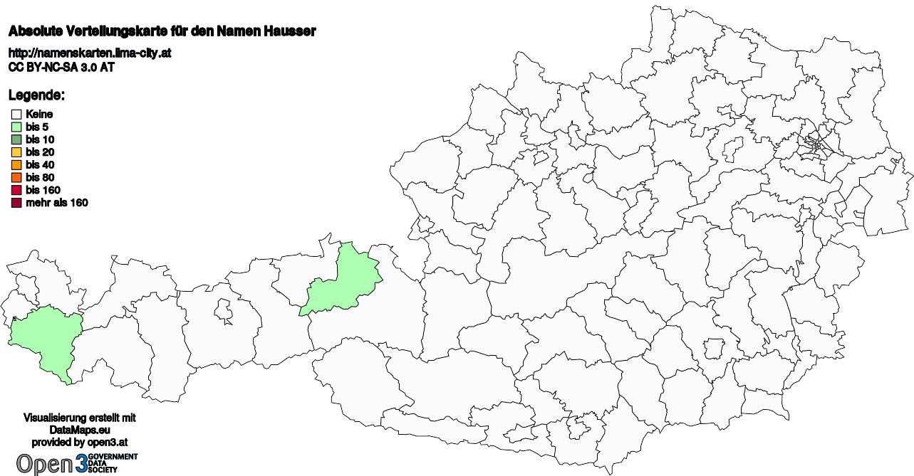 Absolute Verteilungskarten Nachnamen Hausser