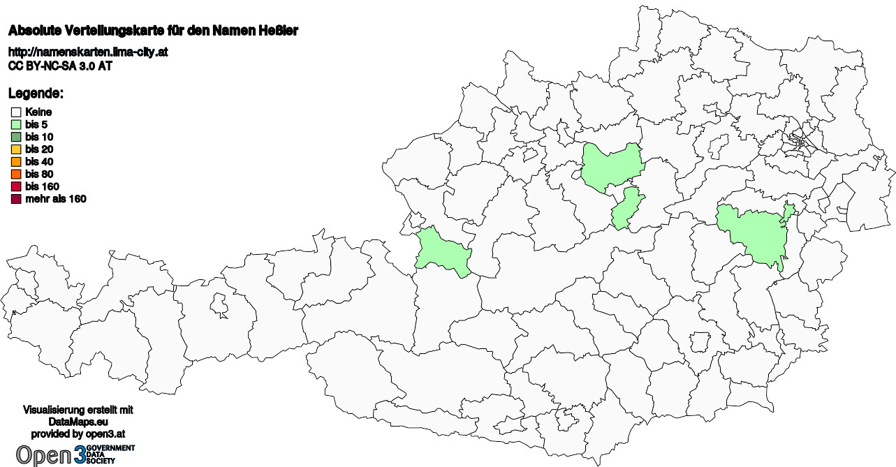 Absolute Verteilungskarten Nachnamen Heßler
