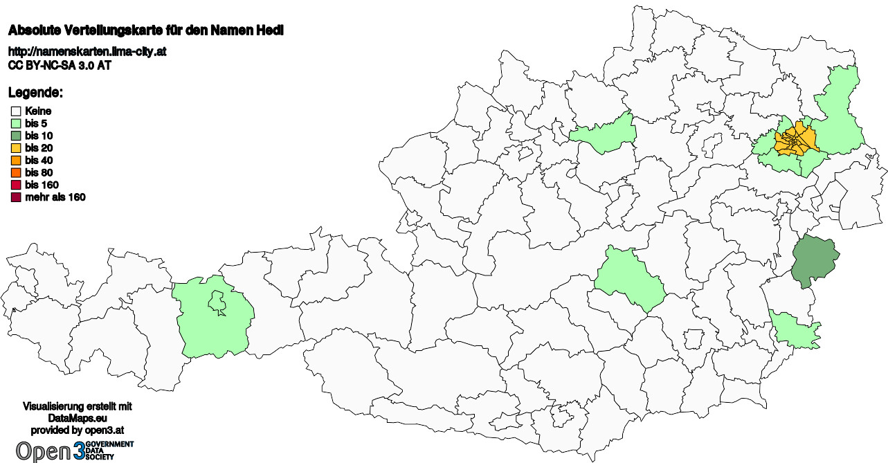 Absolute Verteilungskarten Nachnamen Hedl