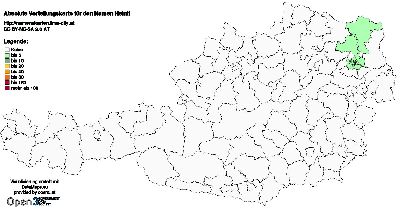 Absolute Verteilungskarten Nachnamen Heintl