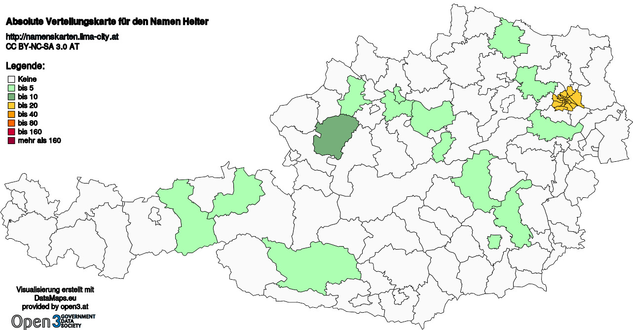 Absolute Verteilungskarten Nachnamen Heiter